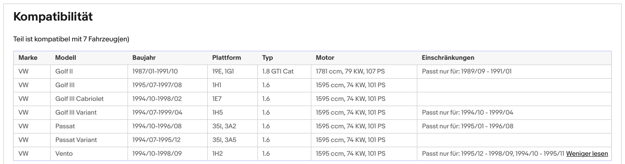 Katalysator für VW Golf 2/3,Passat B3/Vento, 1.6/1.8, 74/79kW, Euro 1&2 - KatDoc