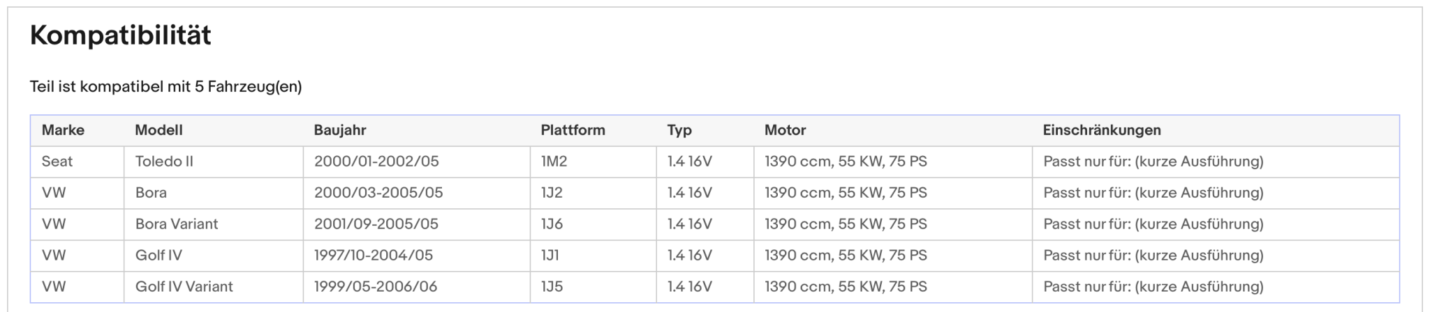 Katalysator für Seat Toledo, VW Golf 4/Bora, 1.4 16V, 55kW, Euro 1&2 - KatDoc
