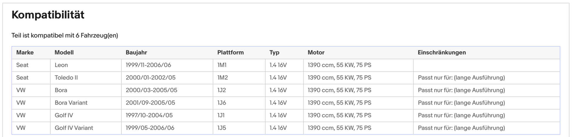 Katalysator für Seat Leon, VW Golf 4/Bora, 1.4 16V, 55kW, Euro 1&2 - KatDoc