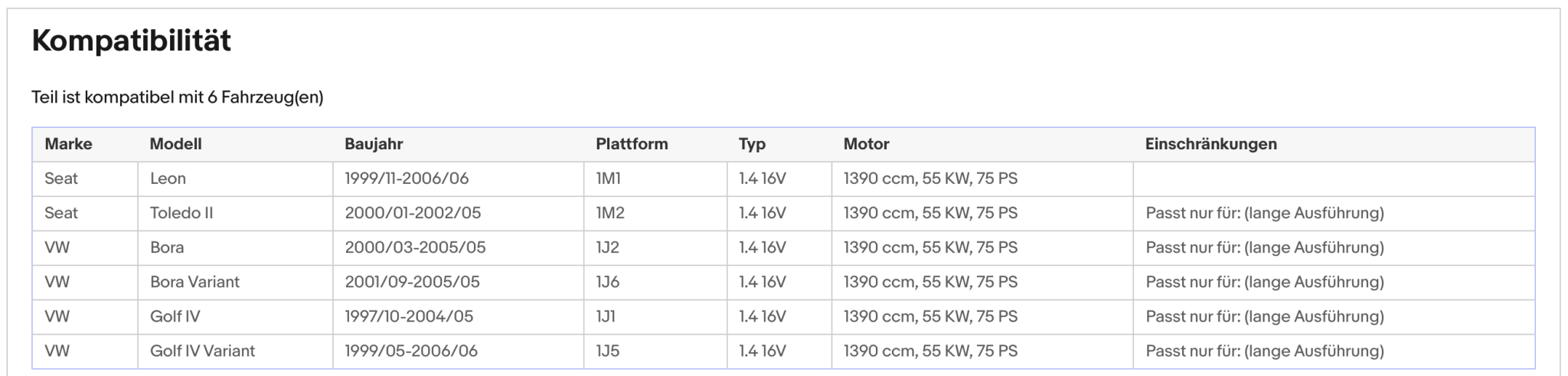 Katalysator für Seat Leon, VW Golf 4/Bora, 1.4 16V, 55kW, Euro 1&2 - KatDoc