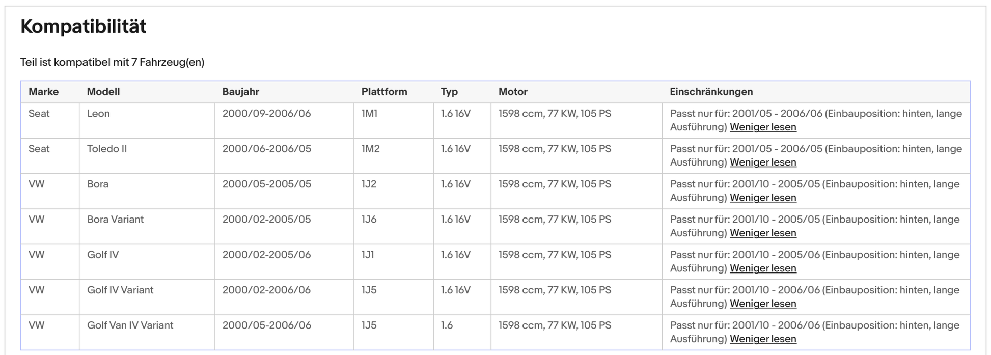 Katalysator für Seat Leon/Toledo, VW Bora/Golf 4, 1.6, 16V, 77kW, Euro 4 - KatDoc