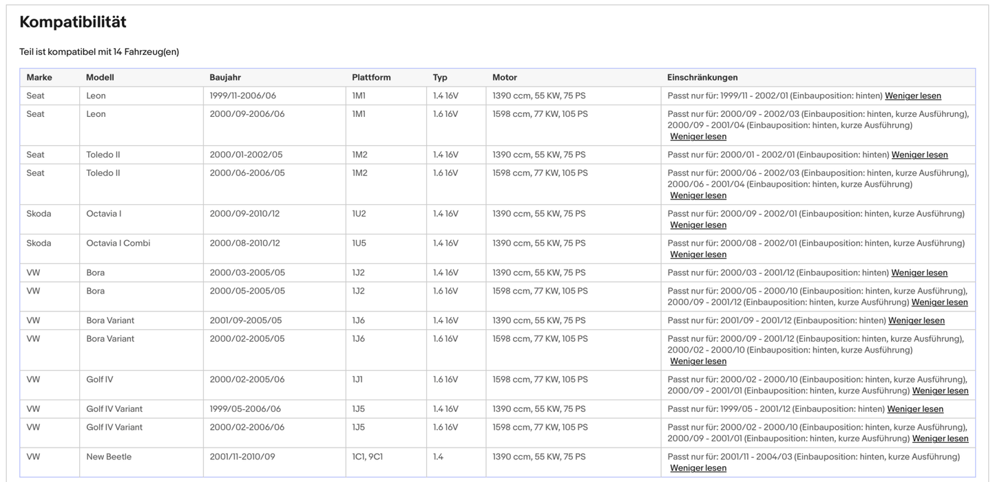 Katalysator Seat Leon/Toledo, Skoda Octavia, VW Golf 4/Bora/New Beetle, Euro 3 - KatDoc
