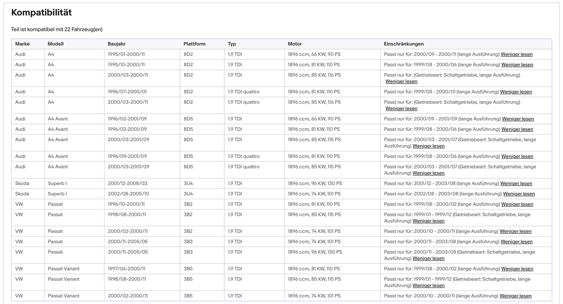 Katalysator für Audi A4 B5, Skoda Superb, VW Passat B5, 1.9 TDI, Euro 3 - KatDoc