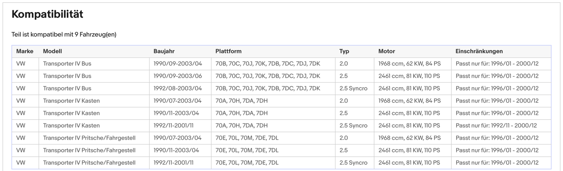 Katalysator für VW T4, 2.0/2.5, 62/81kW, Euro 1&2 - KatDoc