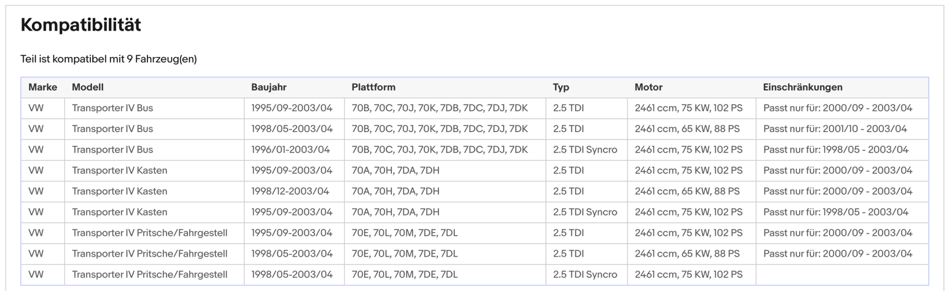 Katalysator für VW T4, 2.5, 65/75kW, Euro 3 - KatDoc