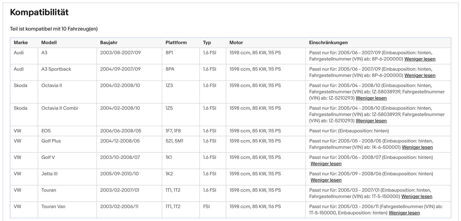 Katalysator Audi A3, Skoda Octavia, VW Touran/Jetta/Golf 5/Eos, 1.6, Euro 4 - KatDoc