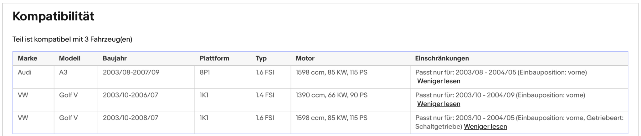 Katalysator für Audi A3, VW Golf 5, 1.4/1.6 FSI, 66/85kW, Euro 4 - KatDoc