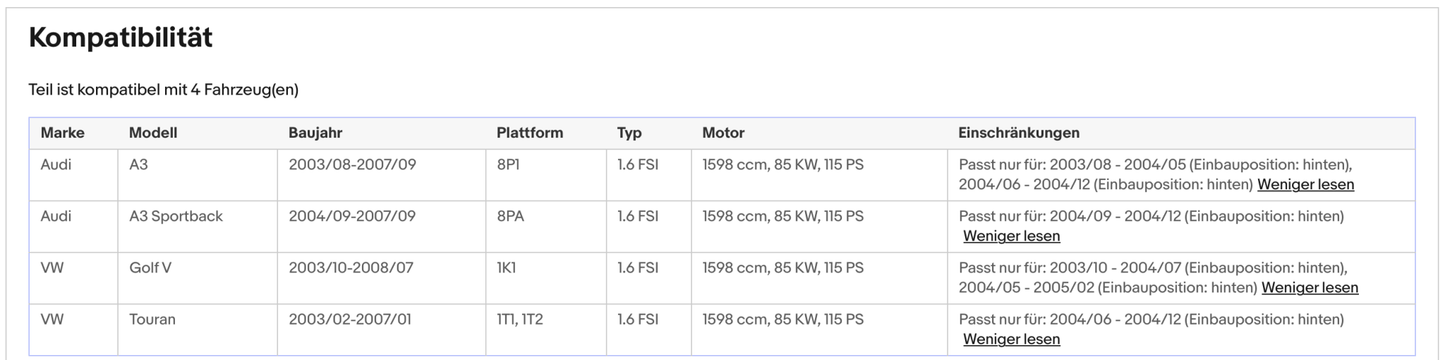 Katalysator für Audi A3, VW Golf 5/Touran, 1.6 FSI, 85kW, Euro 4 - KatDoc