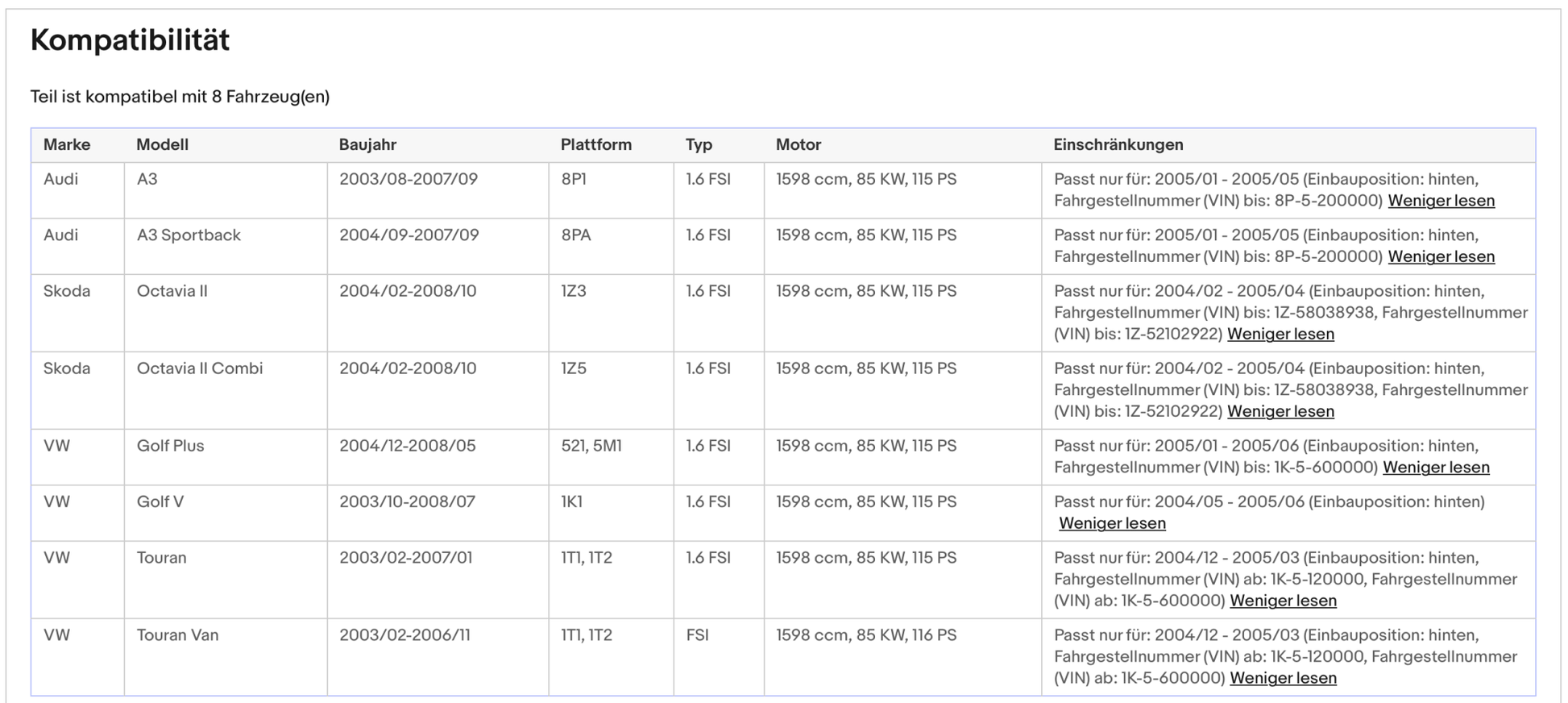 Katalysator Audi A3, Skoda Octavia, VW Touran/Golf 5, 1.6 FSI, 85kW, Euro 4 - KatDoc