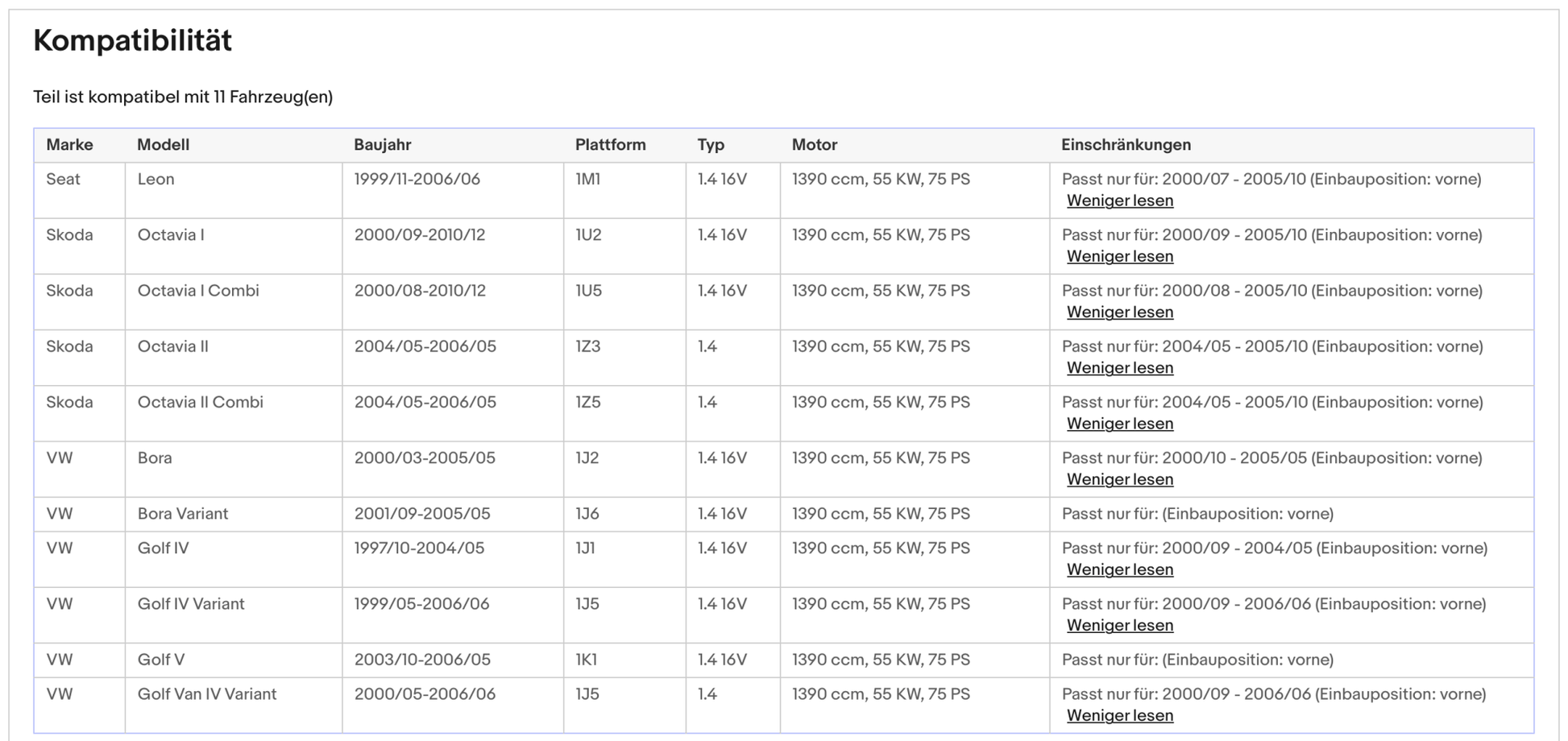 Katalysator für Seat Leon, Skoda Octavia, VW Golf 4/5/Bora, 1.4, 55kW, Euro 4 - KatDoc