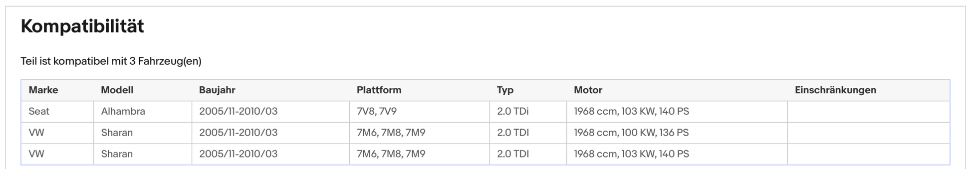 Katalysator für Seat Alhambra, VW Sharan, 2.0 TDI, 100/103 kW, Euro 4 - KatDoc
