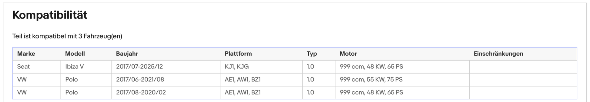 Katalysator für Seat Ibiza 5, VW Polo 6, 1.0, 44/48/55kW, Euro 6 - KatDoc