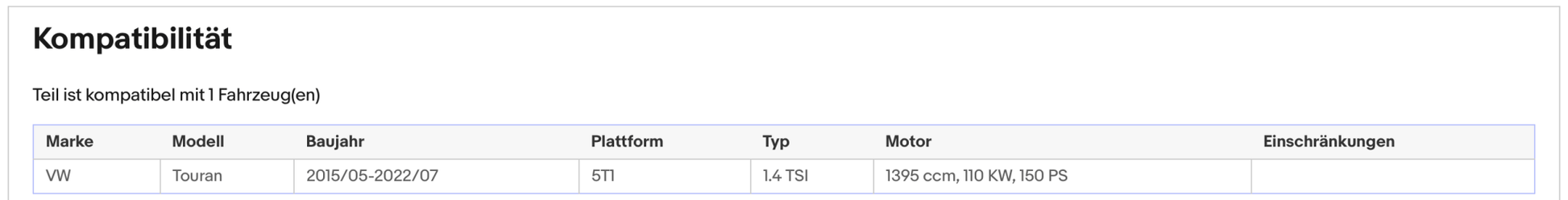 Katalysator für VW Touran 1.4 TSI, 110kW, Euro 6 - KatDoc