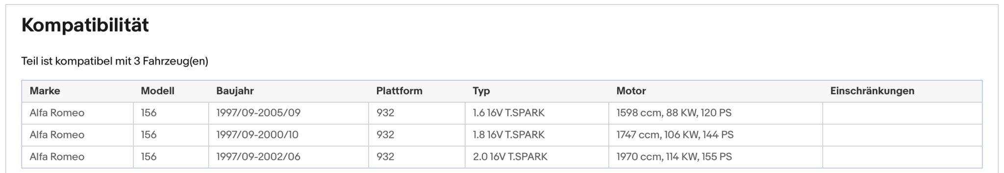 Katalysator Alfa Romeo 156, 1.6/1.8/2.0, 16V, T.Spark, 88/106/114kW, Euro 1&2 - KatDoc