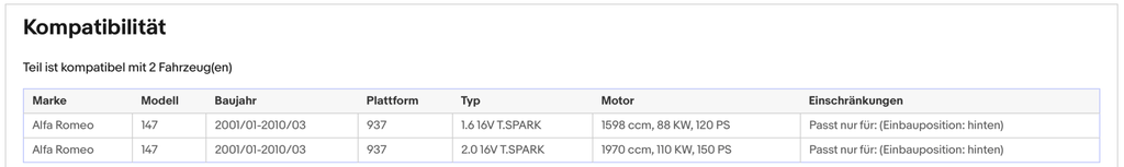 Katalysator Alfa Romeo 147, 1.6/2.0, 16V, T.Spark, 88/110kW, Euro 3 - KatDoc