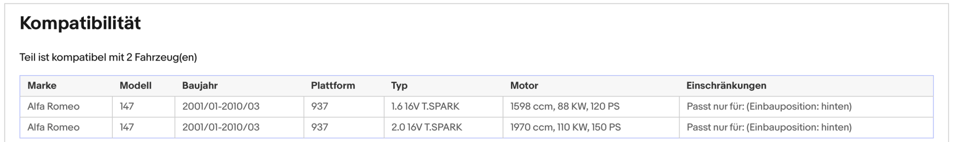 Katalysator Alfa Romeo 147, 1.6/2.0, 16V, T.Spark, 88/110kW, Euro 3 - KatDoc