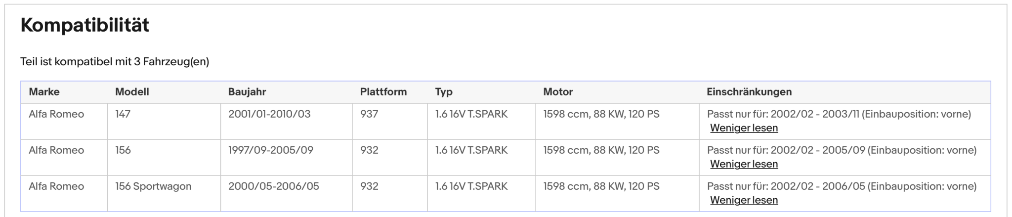 Katalysator Alfa Romeo 147/156, 1.6, 16V, LPG, T.Spark, 88kW, Euro 3 - KatDoc