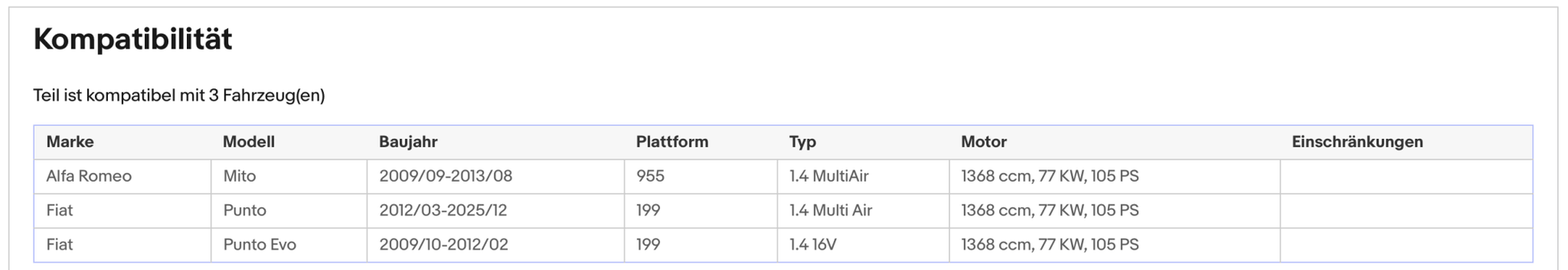 Katalysator Alfa Romeo Mito, Fiat Punto, 1.4, 16V, 77kW, Euro 5 - KatDoc