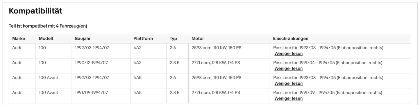Katalysator für Audi 100 C4, 2.6/2.8, 110/128kW, rechts, Euro 1&2 - KatDoc