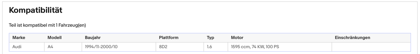 Katalysator für Audi A4 B5, 1.6, 74kW, Euro 1&2 - KatDoc