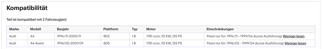 Katalysator für Audi A4 B5, 1.8, 92kW, Euro 1&2 - KatDoc