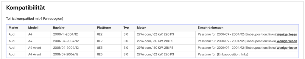 Katalysator Audi A4 B6, 3.0, 160/162kW, links, Euro 3 - KatDoc