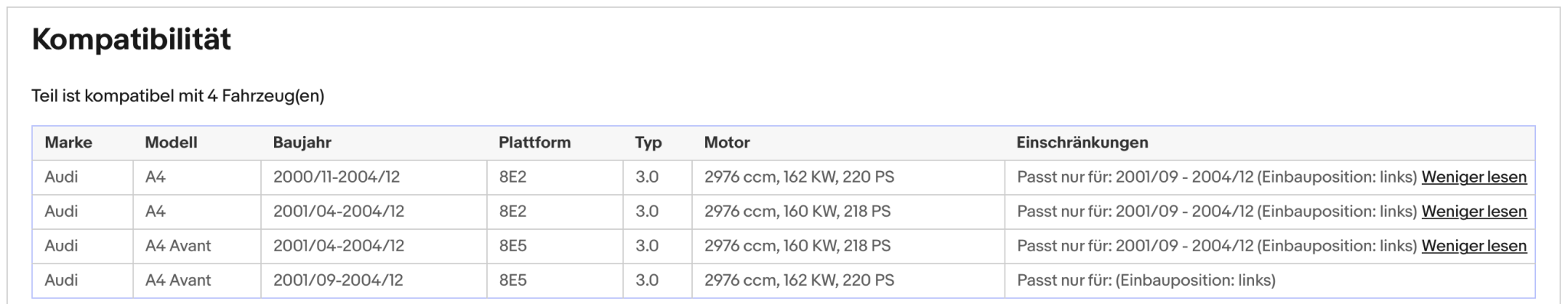 Katalysator Audi A4 B6, 3.0, 160/162kW, links, Euro 3 - KatDoc