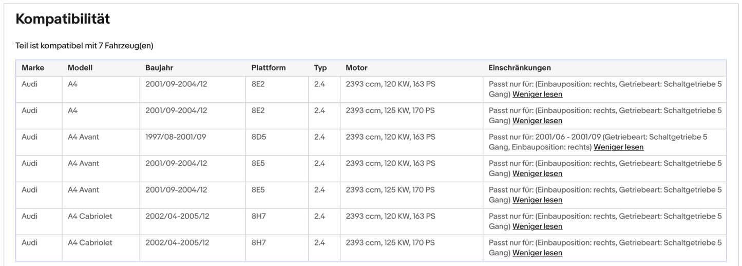 Katalysator für Audi A4 B6, 2.4, 120/125kW, Kat, rechts, Euro 4 - KatDoc