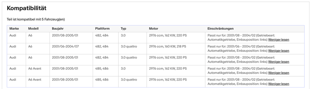 Katalysator Audi A6 C5, 3.0, 160/162kW, Automatik, links, Euro 3 - KatDoc