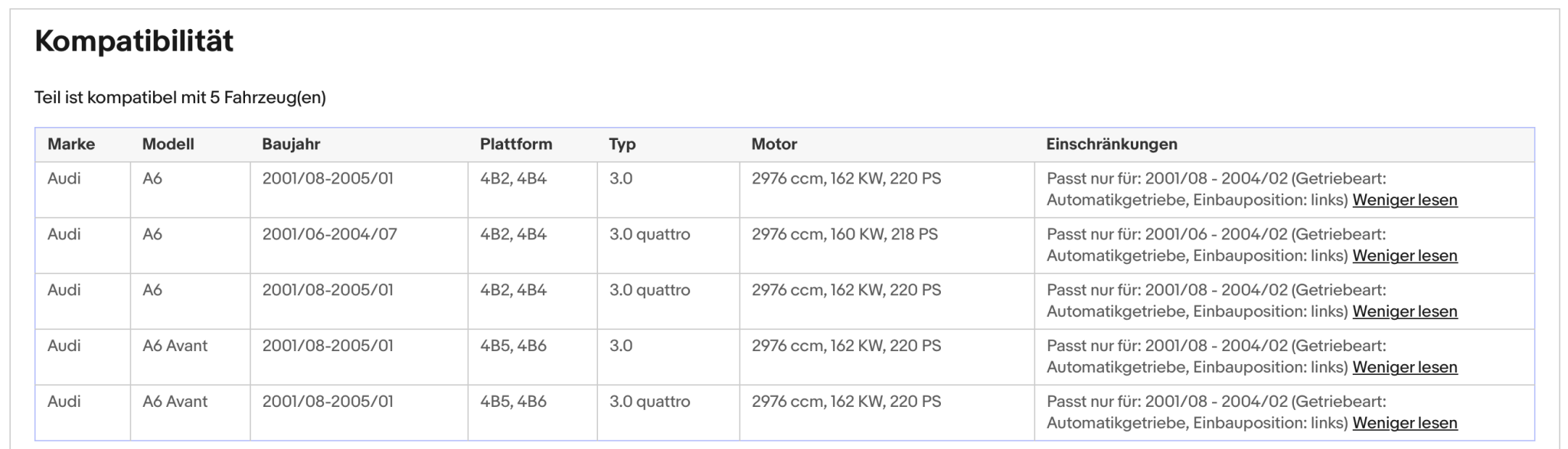 Katalysator Audi A6 C5, 3.0, 160/162kW, Automatik, links, Euro 3 - KatDoc