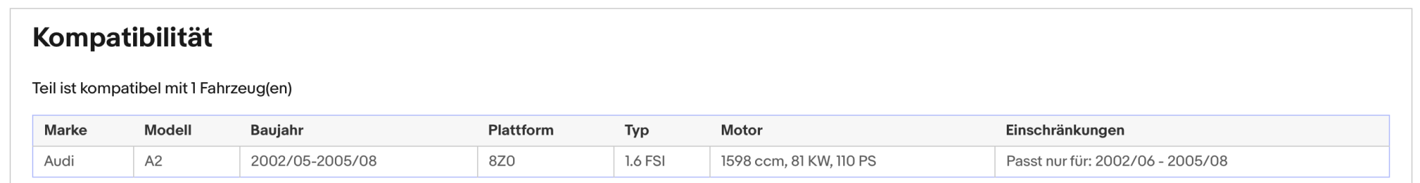 Katalysator Audi A2, 1.6 FSI, 81kW, Euro 4 - KatDoc