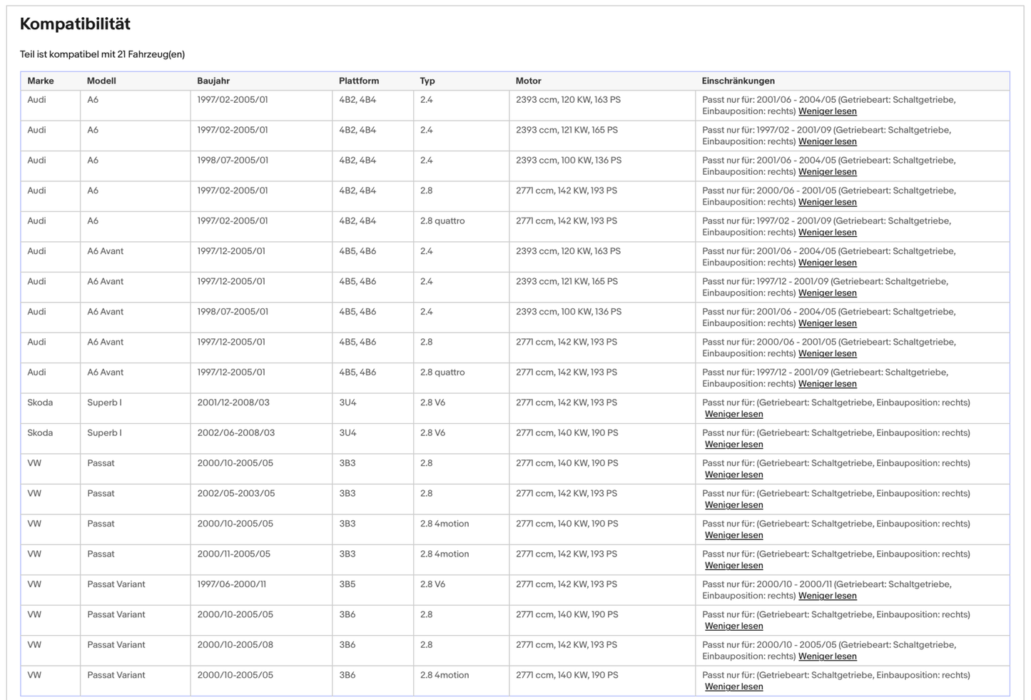 Katalysator Audi A6,Skoda Superb,VW Passat B5,2.4/2.8, 140/142kW,rechts,Euro 4 - KatDoc