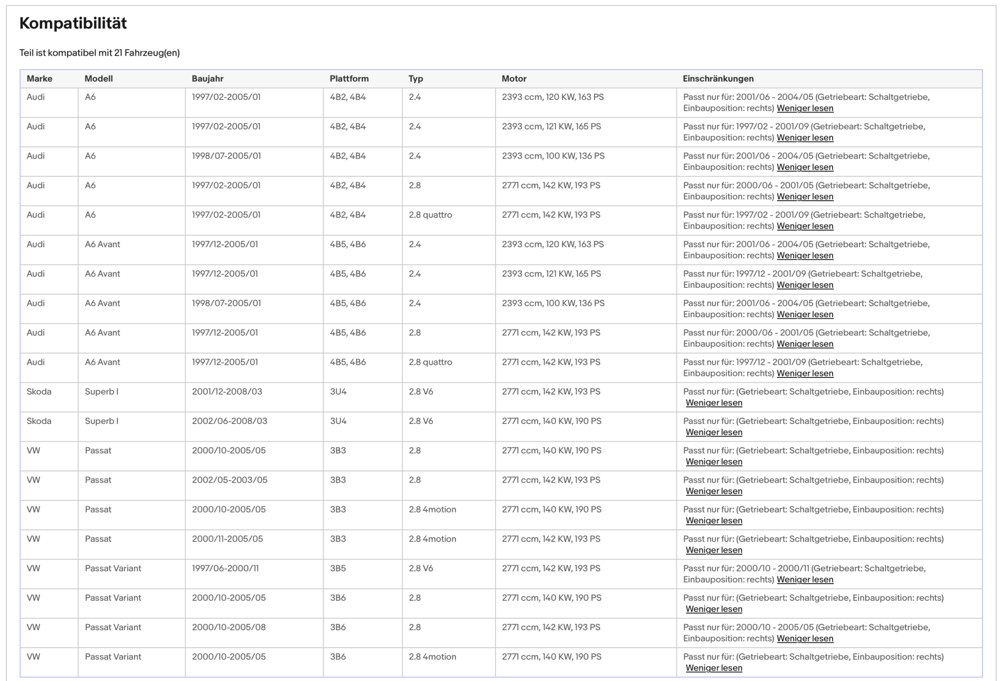 Katalysator Audi A6,Skoda Superb,VW Passat B5,2.4/2.8, 140/142kW,rechts,Euro 4 - KatDoc