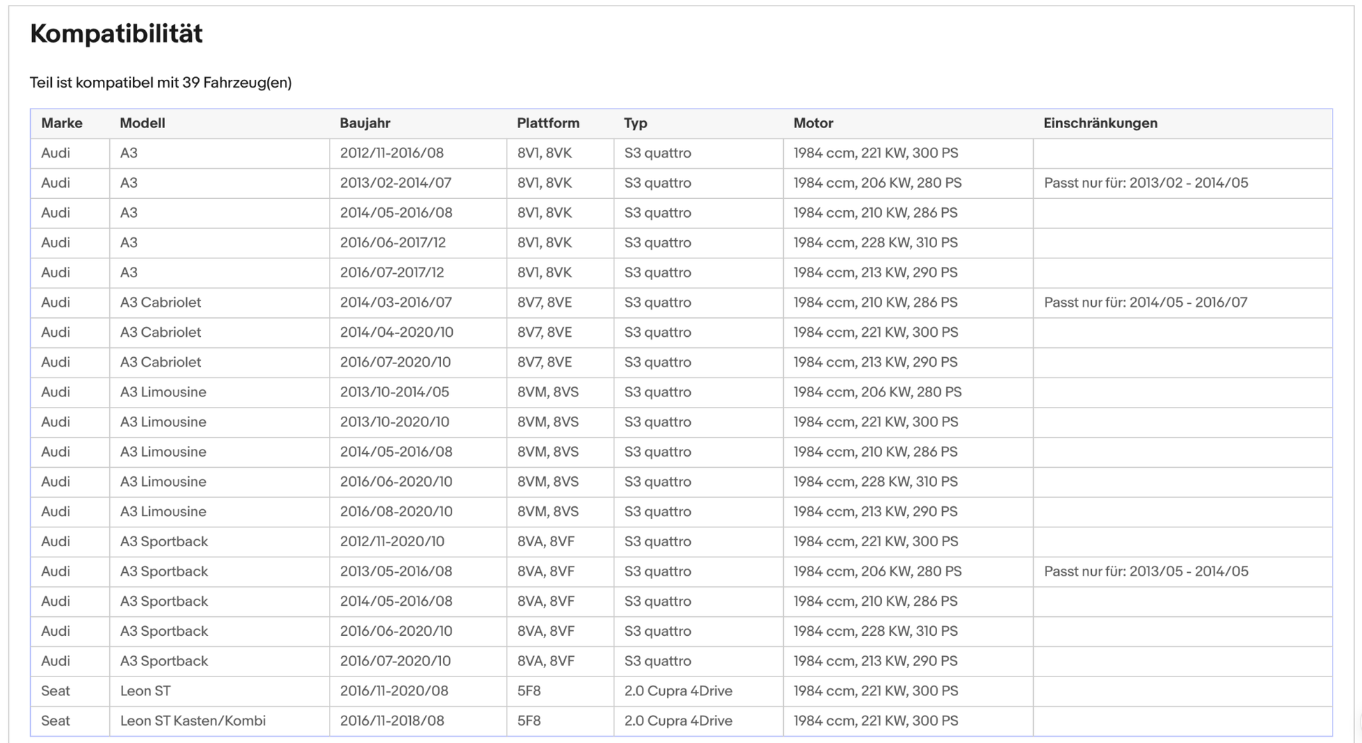 Katalysator für Audi A3,Seat Leon,Skoda Superb,VW Arteon/Golf 7/Passat, Euro 6 - KatDoc
