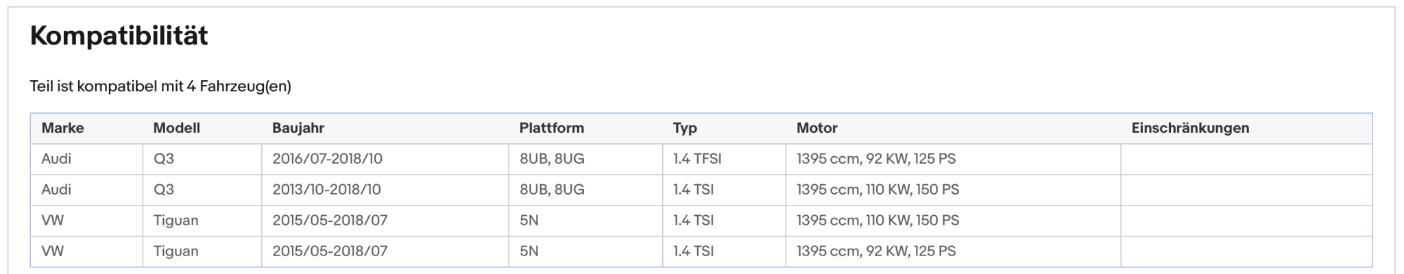 Katalysator Audi Q3, VW Tiguan, 1.4 TSI/TFSI, 92/110kW, Euro 6 - KatDoc