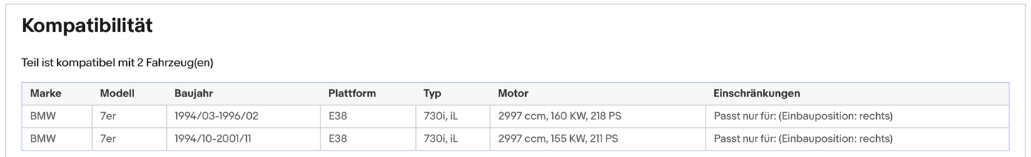 Katalysator BMW 7er E38 730 i/iL, 3.0, 155/160kW, rechts, Euro 1&2 - KatDoc