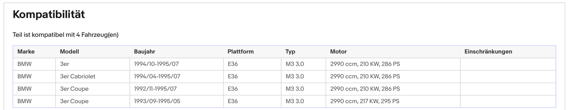 Katalysator BMW 3er (E36) M3, 3.0, 210/217kW, Euro 1&2 - KatDoc