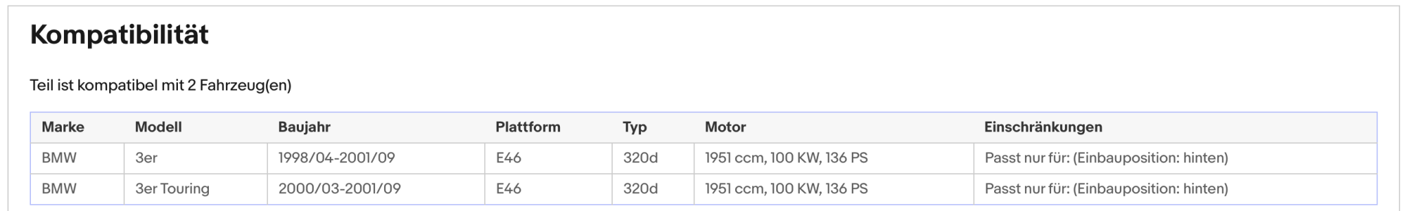 Katalysator BMW 3er E46 320d, 2.0, 100kW, Euro 1&2 - KatDoc