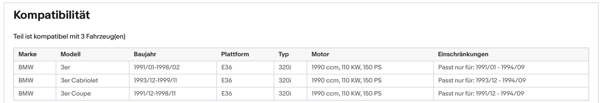 Katalysator für BMW 3er (E36) 2.0, 110kW, Euro 1&2 - KatDoc