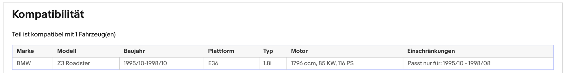 Katalysator für BMW Z3 Roadster (E36), 1.8i, 85kW, Euro 1&2 - KatDoc