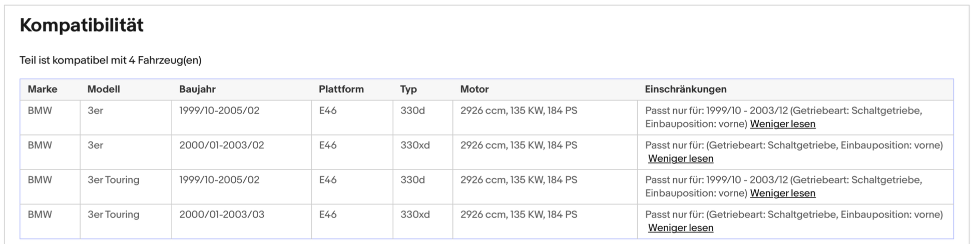 Katalysator BMW 3er E46 330d/xd, 3.0, 135kW, Euro 3 - KatDoc
