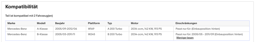 Katalysator für Mercedes A - Klasse/B - Klasse, 2.0 TURBO, 142kW, Euro 4 - KatDoc
