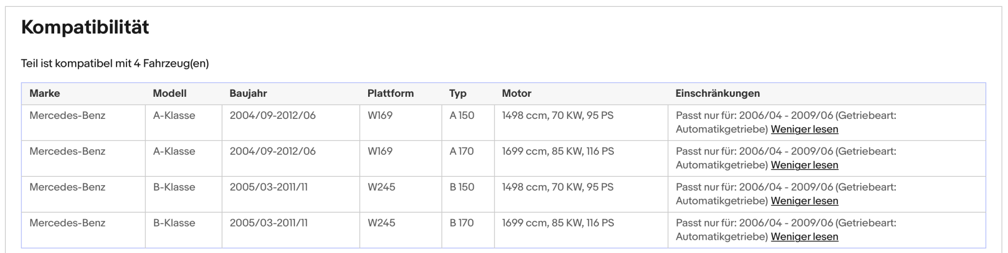 Katalysator für Mercedes A - Klasse/B - Klasse, 1.5/1.7, 70/85kW, Euro 4 - KatDoc