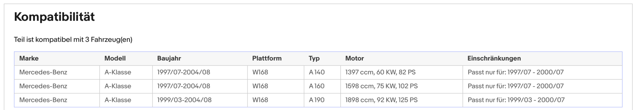 Katalysator für Mercedes A - Klasse (W168), 1.4/1.6/1.9, 60/75/92kW, Euro 1&2 - KatDoc