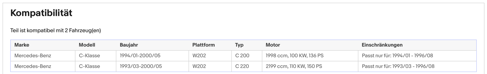 Katalysator für Mercedes C - Klasse C200/220 (W202), 2.0/2.2, 100/110kW , Euro 1&2 - KatDoc