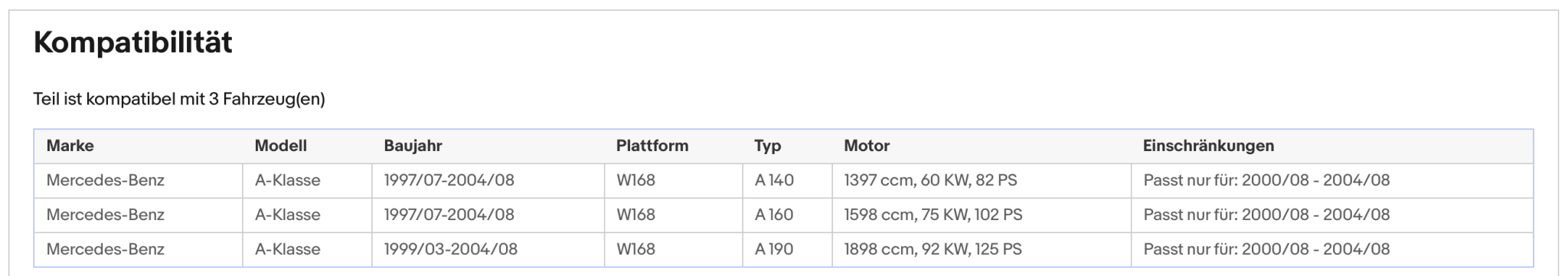 Katalysator für Mercedes A - Klasse (W168), 1.4/1.6/1.9, 60/75/92kW , Euro 3 - KatDoc