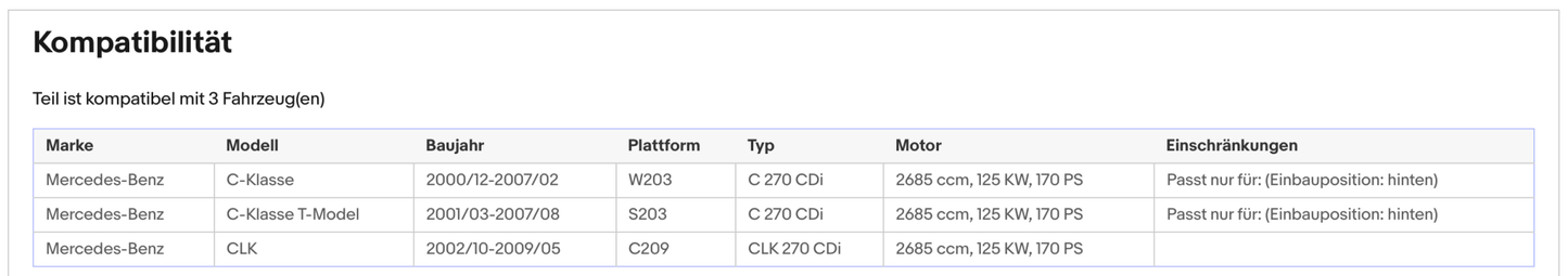 Katalysator für Mercedes C - Klasse/CLK, 270 CDI, 2.7, 125kW, Euro 3 - KatDoc