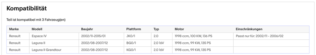 Katalysator Renault Espace/Laguna, 2.0, 16V, 99/100kW, Euro 3 - KatDoc
