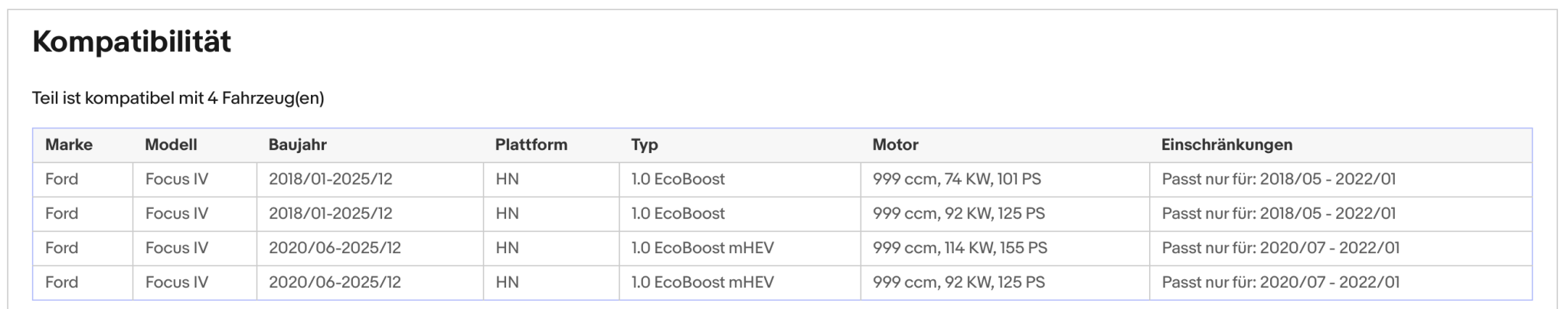Katalysator für Ford Focus, 1.0, EcoBoost, MHEV Active, Euro 6 - KatDoc