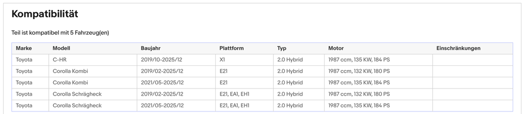 Katalysator Lexus UX 250h/E - Four 2.0, Toyota Corolla Hybrid/C - HR, Euro 6 - KatDoc